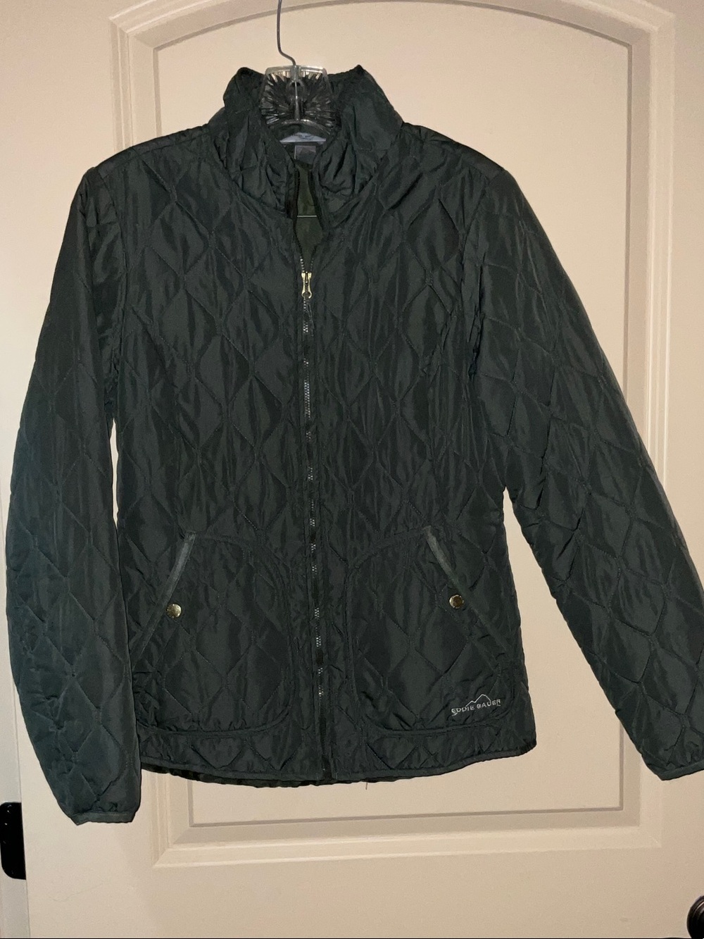 Eddie Bauer Green Quilted Diamond-Pane Puffer Jacket  small